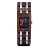 Wooden Women's Watches Top Fashion Square Dial Watch Collection for Ladies Stainless Steel Wristwatch