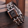 Wooden Women's Watches Top Fashion Square Dial Watch Collection for Ladies Stainless Steel Wristwatch