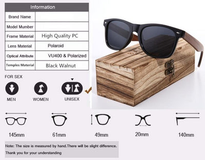 Best 2019 Wood Polarized Sunglasses Men  UV400 Protection Eyewear Wooden Original Box