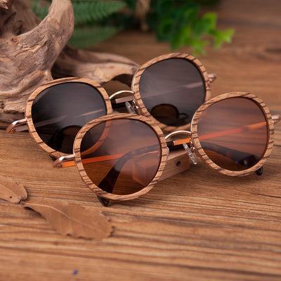 Polarized Sunglasses Women Fashion Wood Frame Retro Vintage Men Glasses UV400