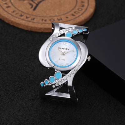 Bangle wristwatch quartz crystal luxury fashion female watches