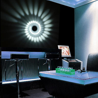 3W RGB Spiral Hole LED Wall Light  For Party Bar or Home Decoration