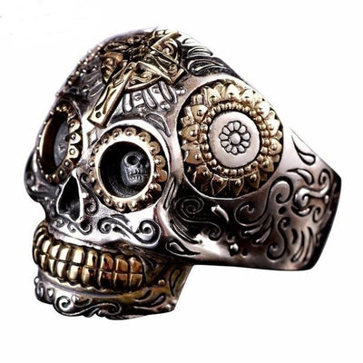 Solid 925 Sterling Silver Skull Ring Men