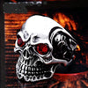 Skull Ring Stainless Steel men's Gothic  Carving  with red blue eye rock